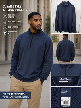Ben Hogan Performance Navy Quarter-Zip Pullover size 2XL